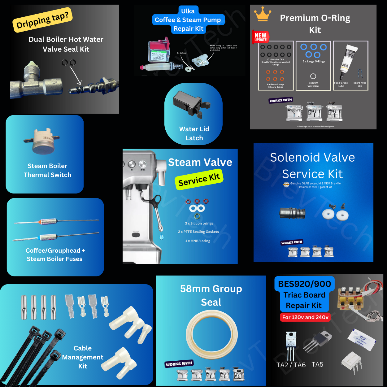 BREVILLE DUAL BOILER SES & BES900/BES920 SURVIVAL / SERVICE KIT (120v 240v)