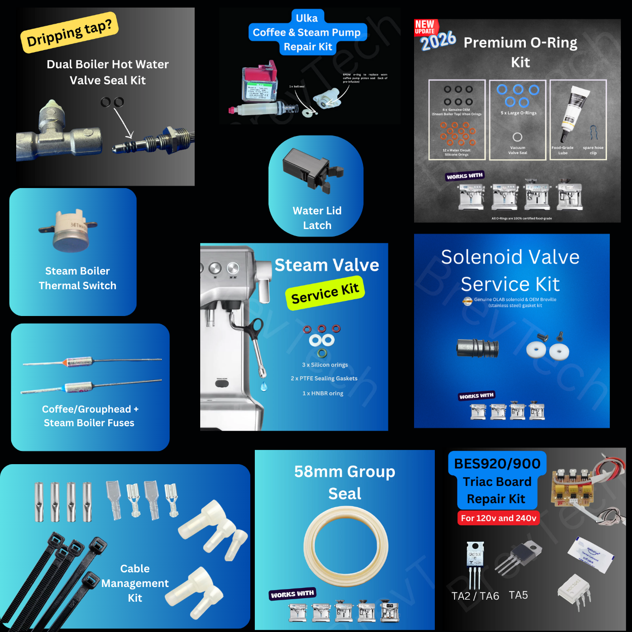 BREVILLE DUAL BOILER SES & BES900/BES920 SURVIVAL / SERVICE KIT (120v 240v)