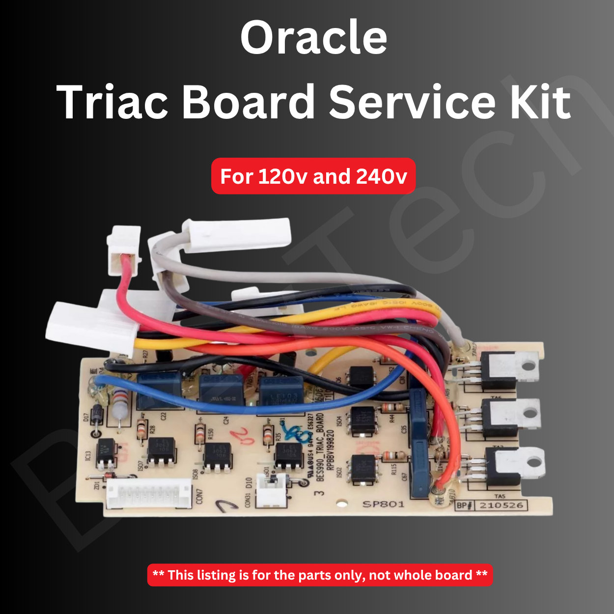 KIT DE MAINTENANCE CARTE TRIAC Pour MACHINE À CAFÉ BREVILLE / SAGE ORACLE / TOUCH SES/BES 980 & 990 240v / 120v