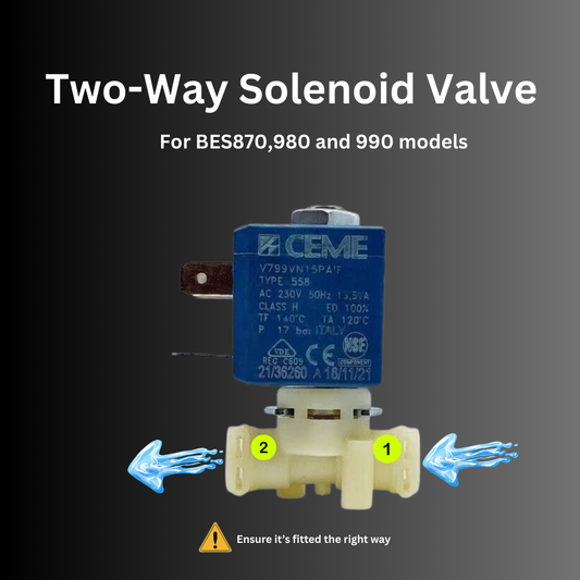 Ceme Two-way Hot Water Solenoid Valve for Breville BES980, BES990 Oracles and BES870 Models